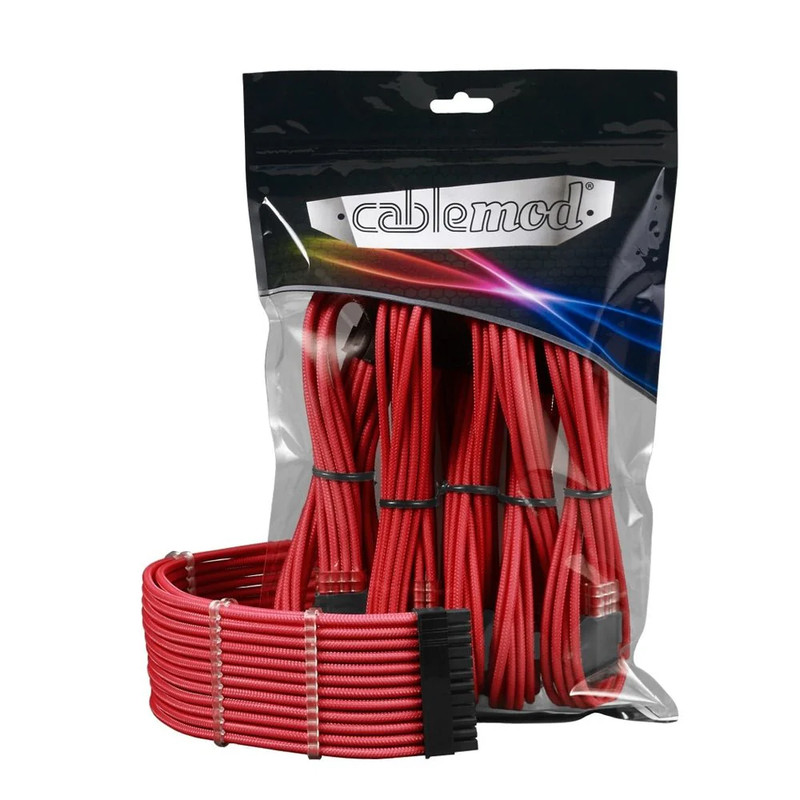 CableMod Pro ModMesh 12VHPWR to 3x PCI-e 45cm Extension Kit - Red - كابل